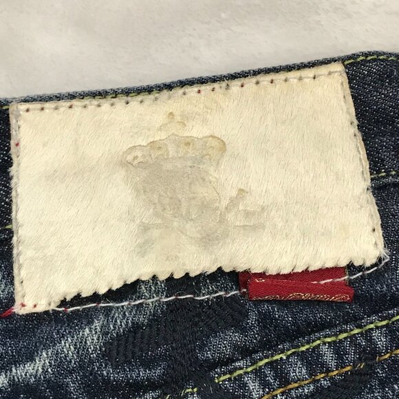 Vintage Stash House Embellished Jean Shorts Mens Size 40 100% Cotton Baggy Denim - Picture 14 of 16